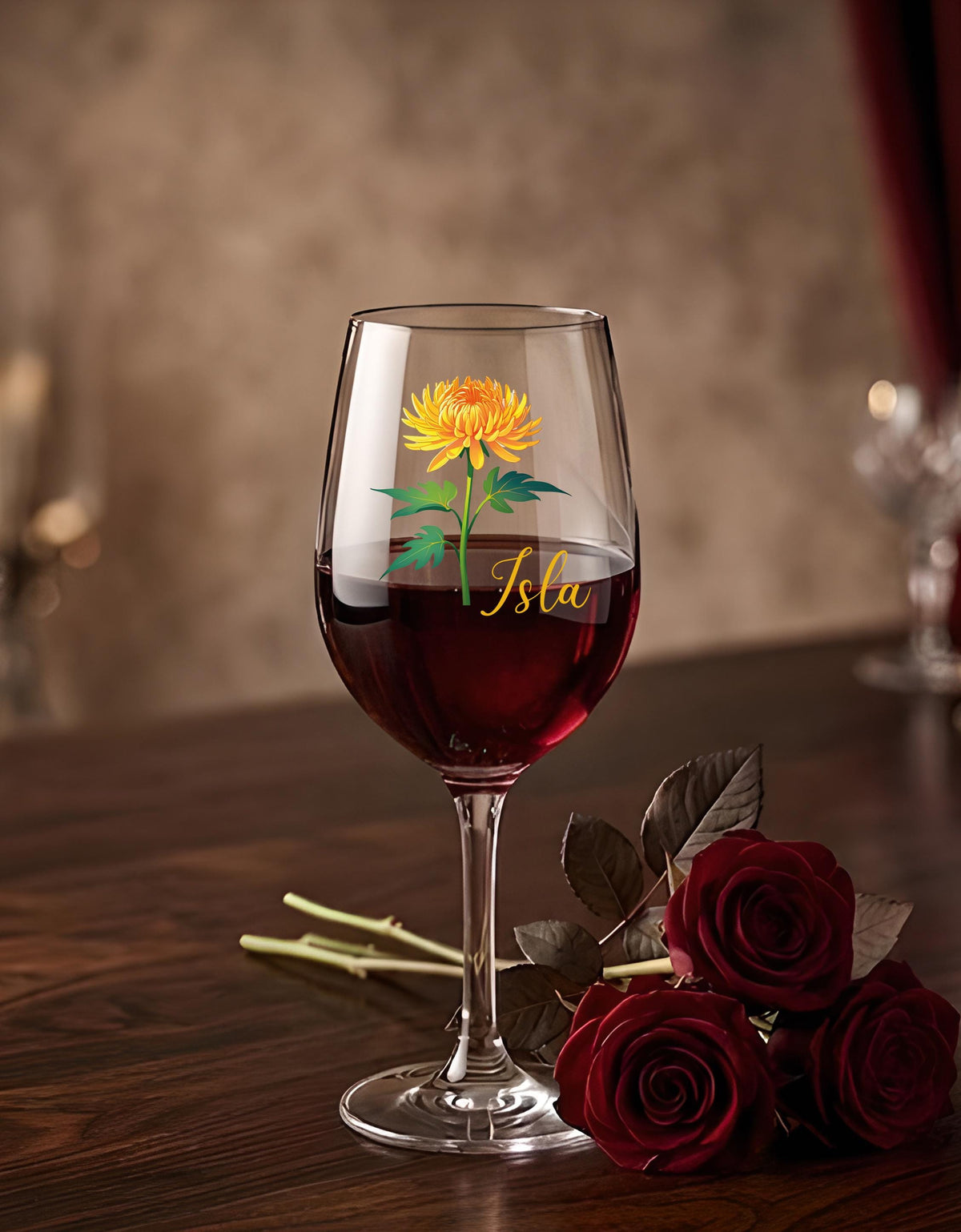 Custom Name Floral Drinking Glass, Bachelorette Party Cups, Bridesmaid Proposal Gift