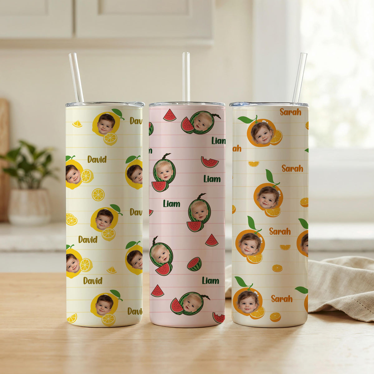 Custom Photo Tumbler, Personalized Kids Face Cup, Mother's Day Drinkware Gift