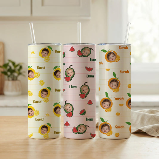 Custom Photo Tumbler, Personalized Kids Face Cup, Mother's Day Drinkware Gift