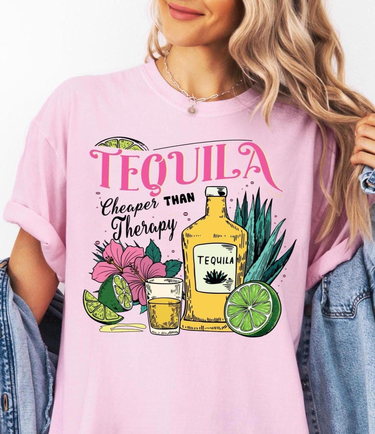 Comfort Colors® Tequila Cheaper than Therapy Shirt, Cinco de Mayo T-shirt, Vintage Summer Tee