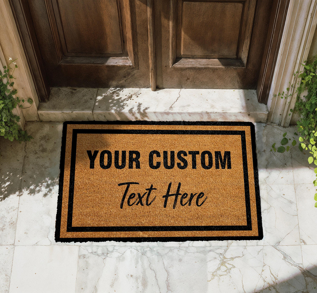 Custom Text Doormat, Personalized Welcome Mat, Your Own Message Mat, Front Door Custom Rug
