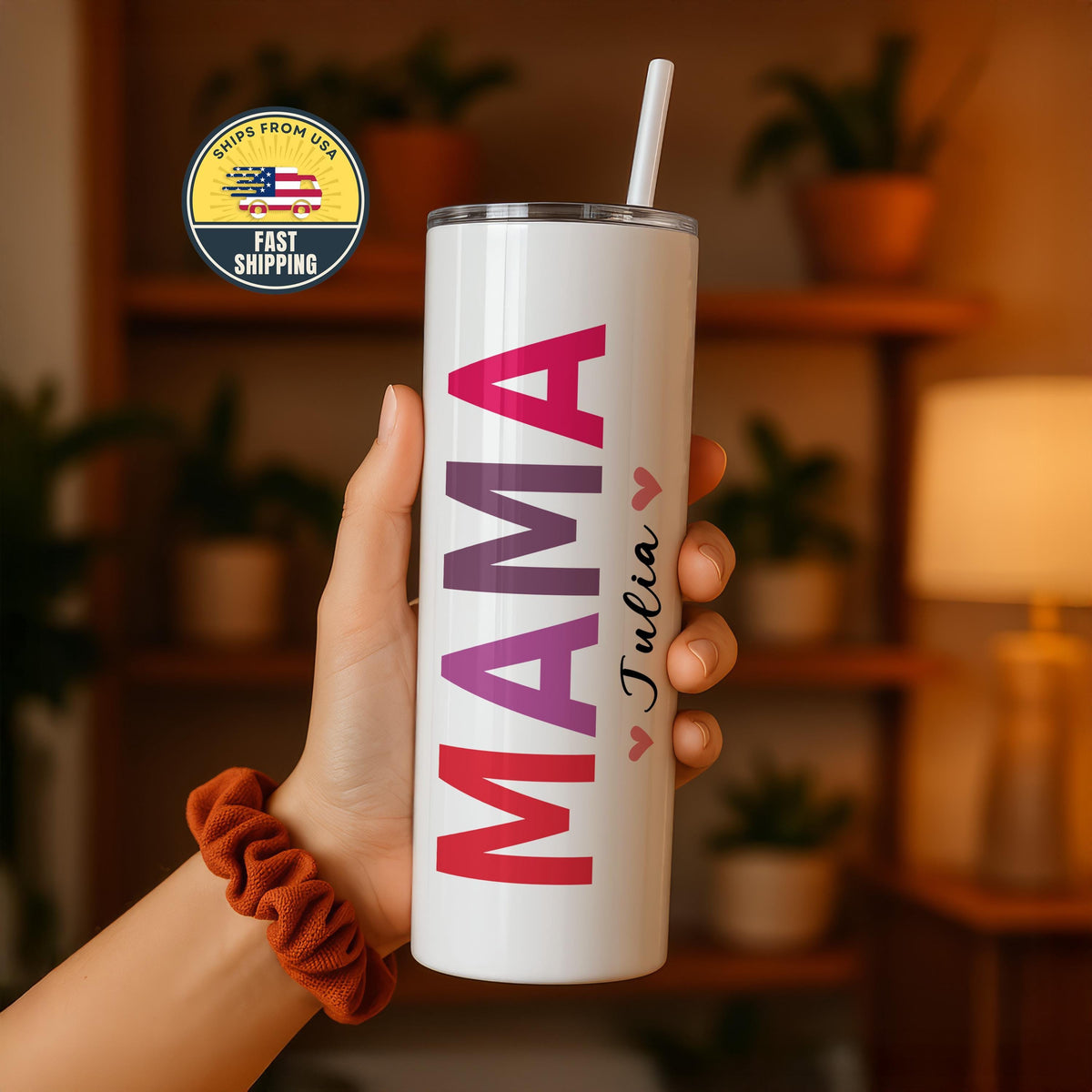 Personalized Mama Tumbler, Custom Mama Cup with Straw, Personalized Mother’s Day Gift