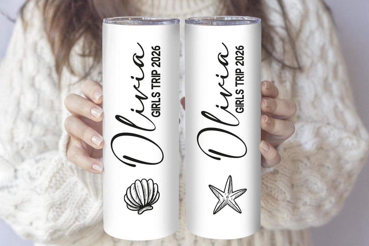 Personalized Girls Trip 2026 Tumbler, Custom Name Travel Keepsake, Weekend Getaway Gift
