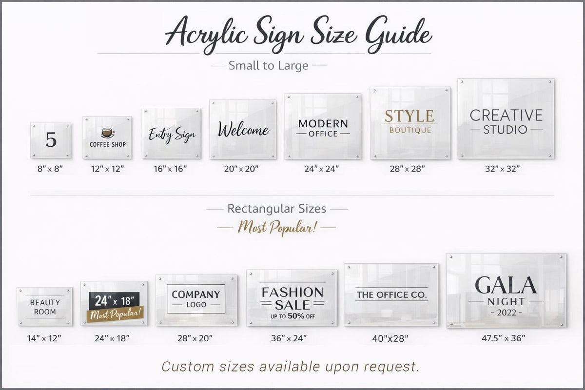 Custom Acrylic Business Sign, Personalized Logo Wall Decor, Modern Office Door Sign