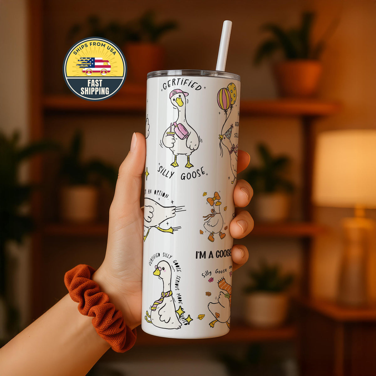Funny Goose Tumbler, Goose Drinkware, Goose Coffee Cup, Everything Is Fine Cup, Coworker Gift