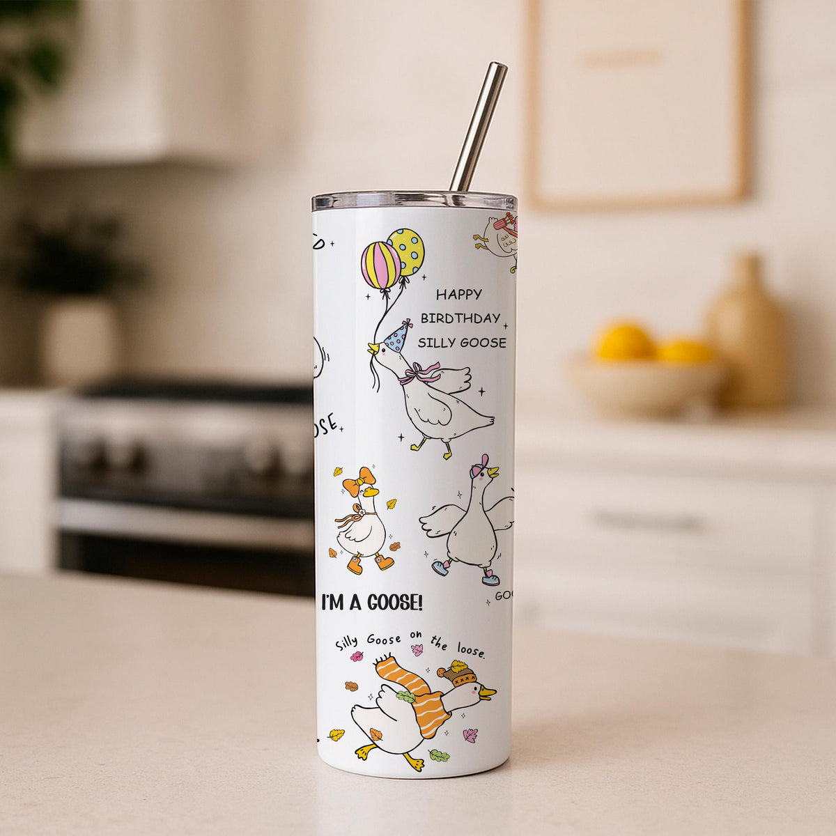 Funny Goose Tumbler, Goose Drinkware, Goose Coffee Cup, Everything Is Fine Cup, Coworker Gift