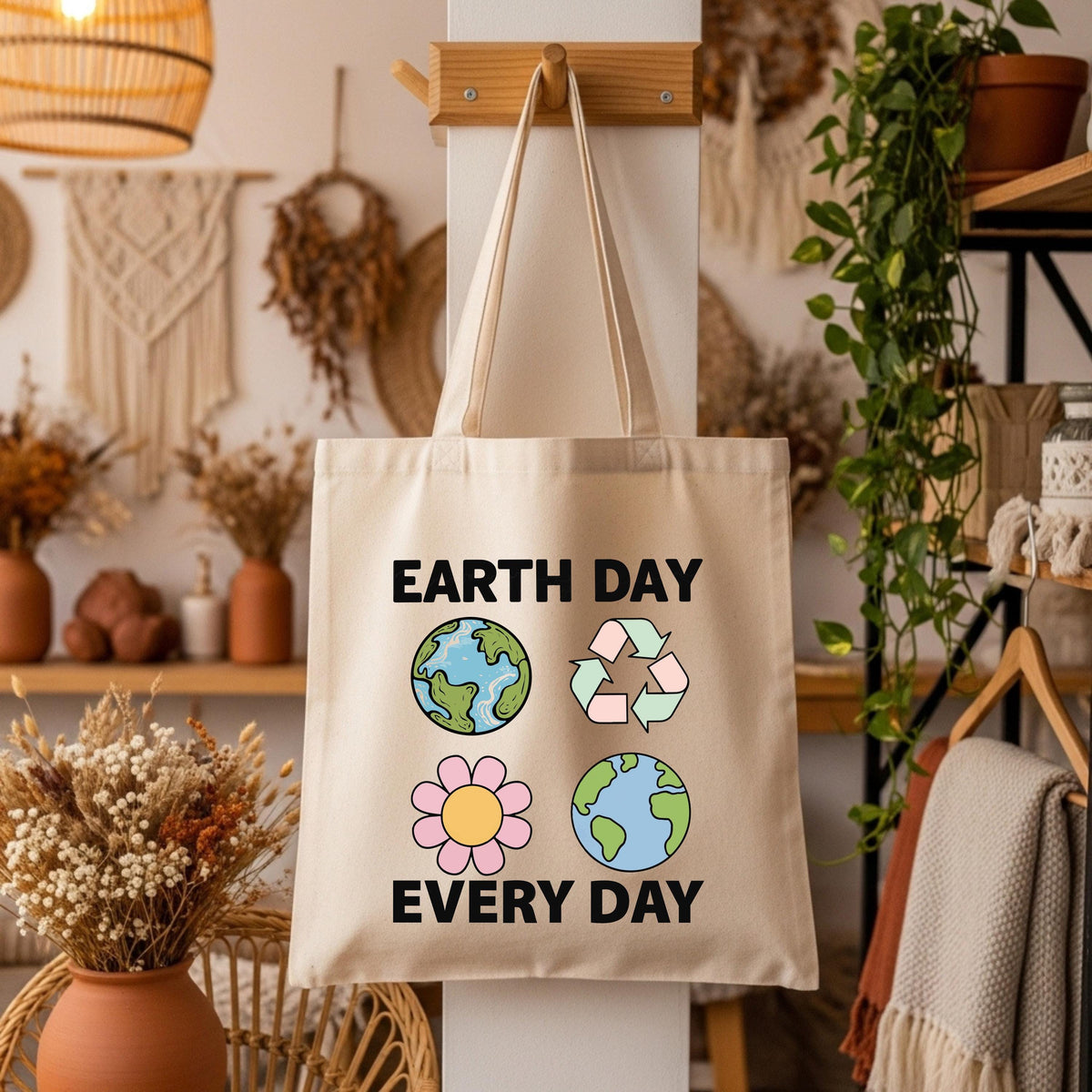 Earth Day Tote Bag, Earth Day Every Day Tote, Environmental Gift Tote Bag