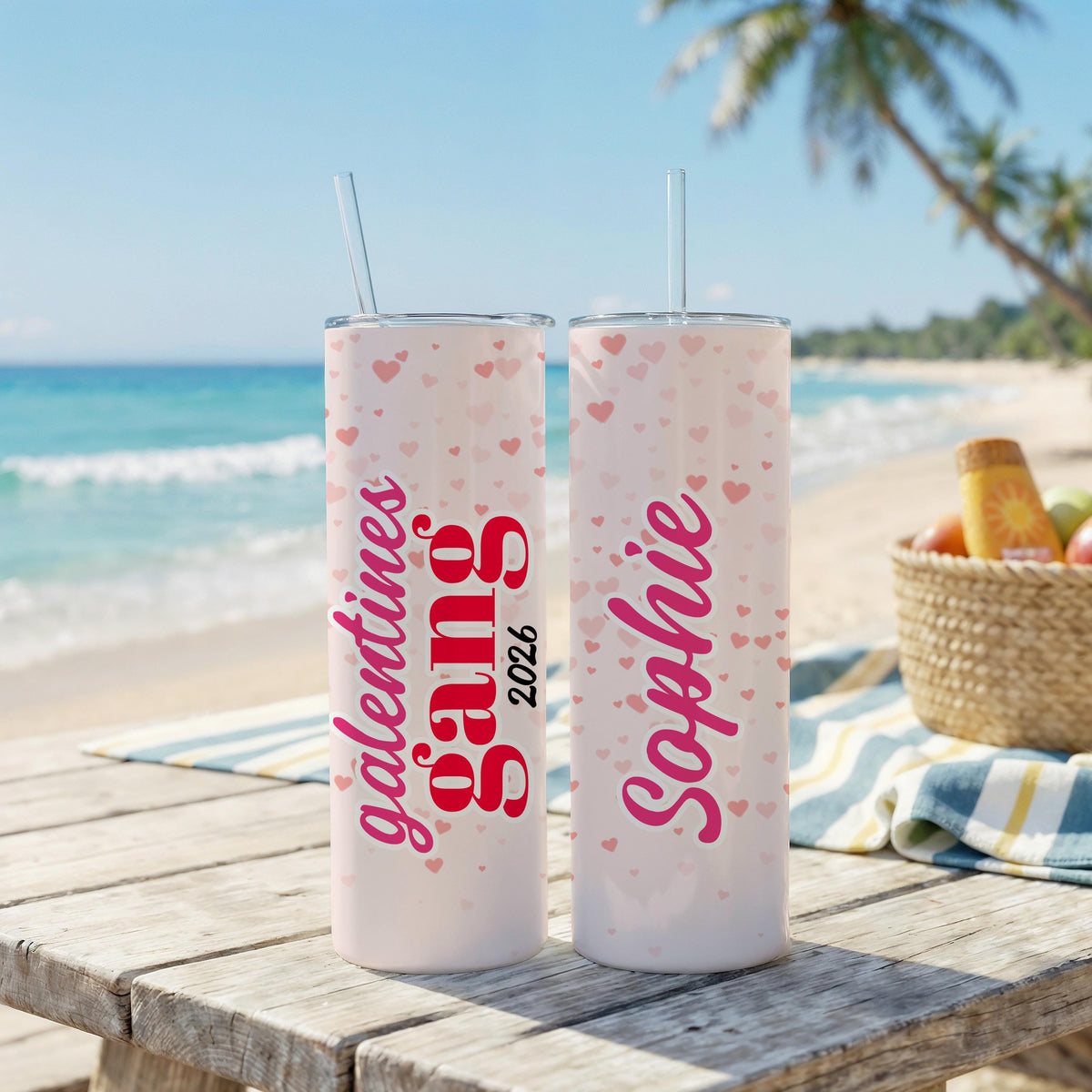 Galentines Gang Tumbler, Friendship Travel Cup, Stainless Steel, Leak-Proof Lid