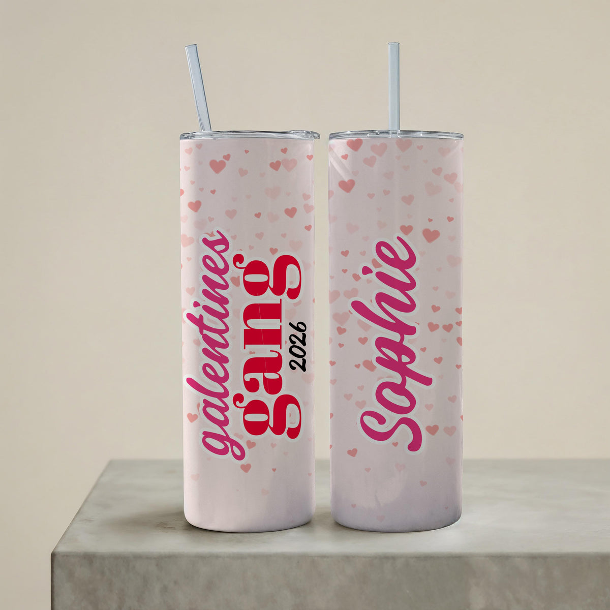 Galentines Gang Tumbler, Friendship Travel Cup, Stainless Steel, Leak-Proof Lid