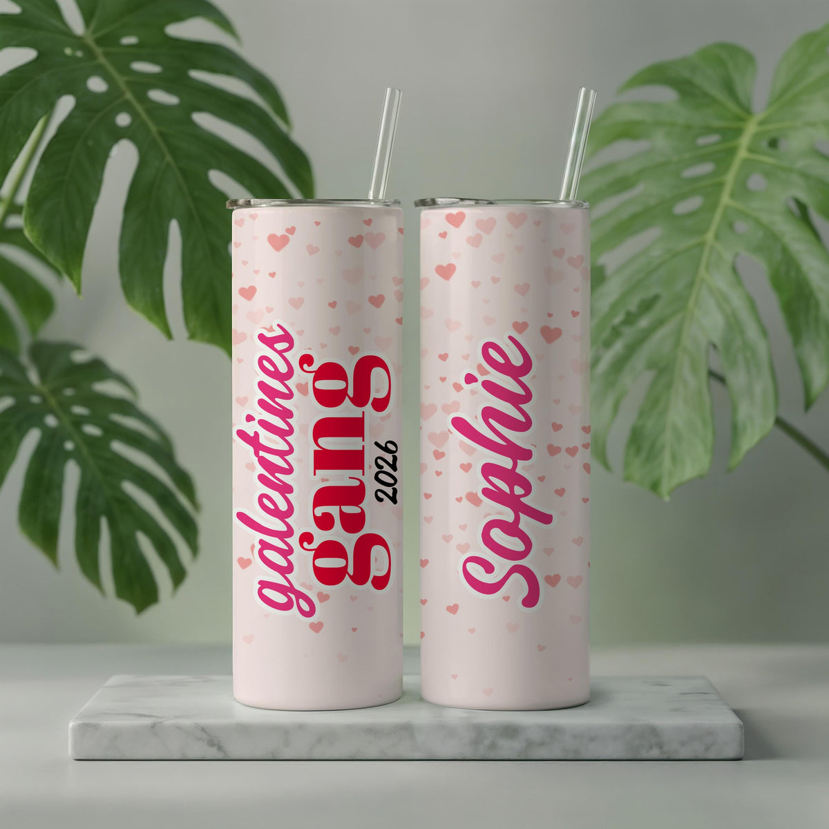 Galentines Gang Tumbler, Friendship Travel Cup, Stainless Steel, Leak-Proof Lid