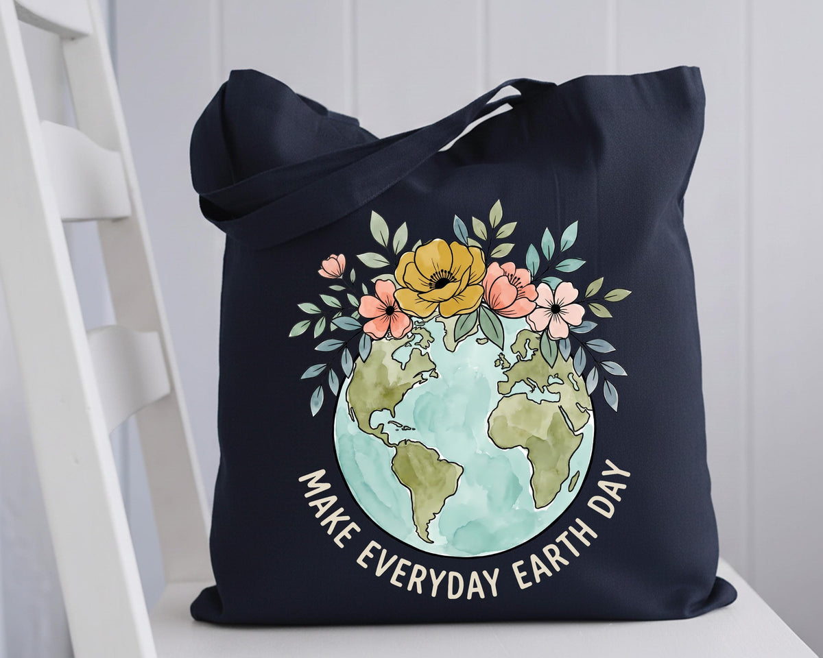 Make Every Day Earth Day Floral Tote Bag