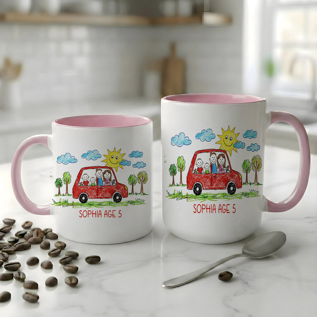 Personalized Kids Drawing Mug, Custom Child's Artwork Coffee Cup, Custom Art Keepsake