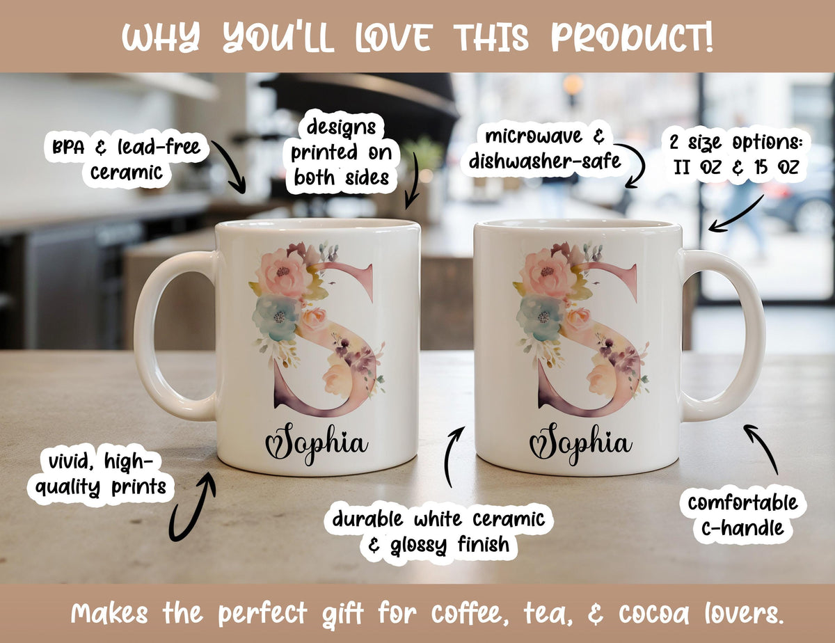 Custom Kids Drawing Mug, Personalized Child Art Coffee Cup, Unique Artwork Gift for Parents