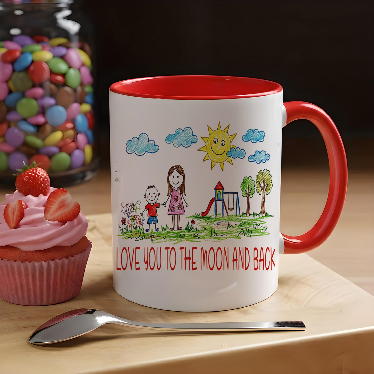 Custom Kids Drawing Mug, Personalized Child Art Coffee Cup, Unique Artwork Gift for Parents