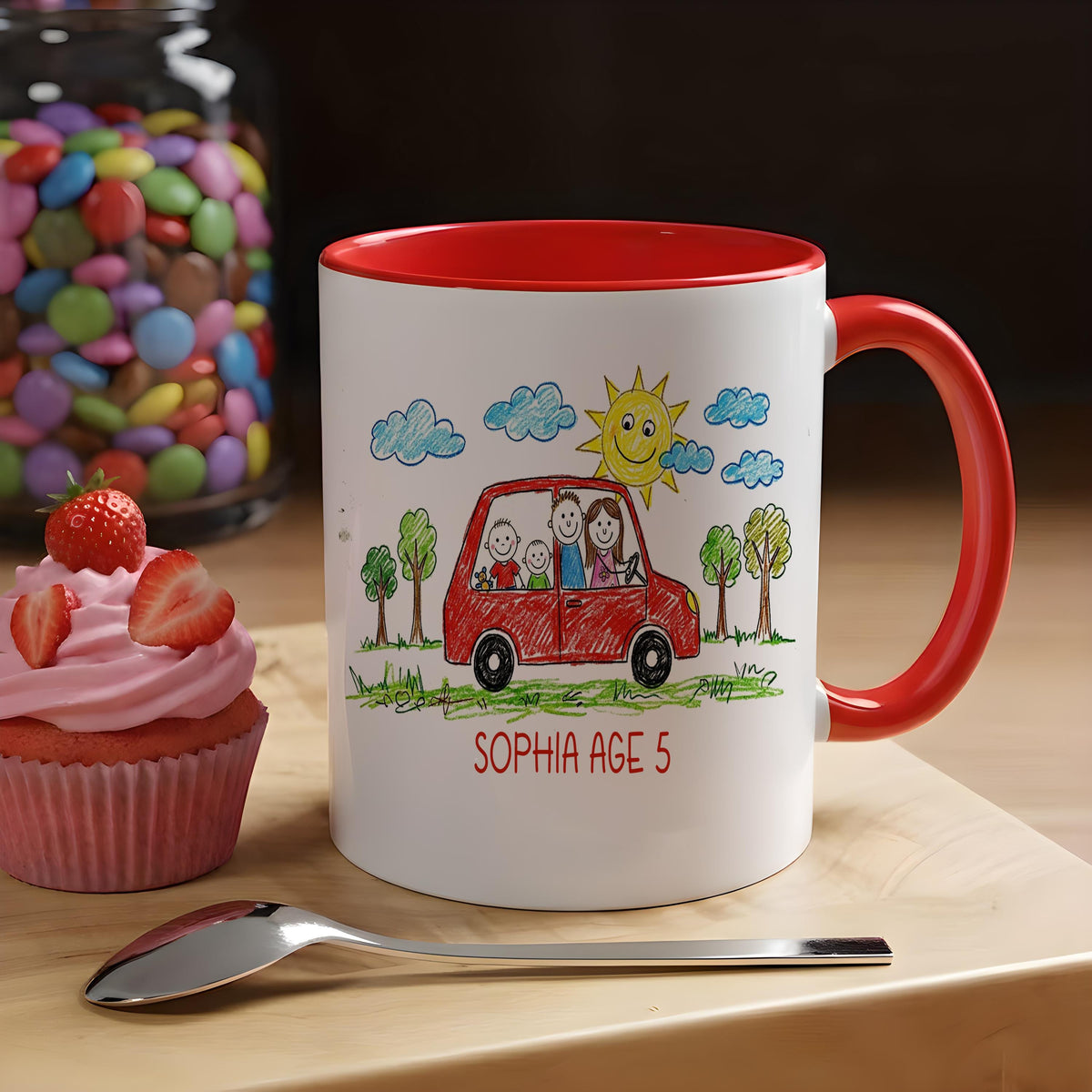 Personalized Kids Drawing Mug, Custom Child's Artwork Coffee Cup, Custom Art Keepsake