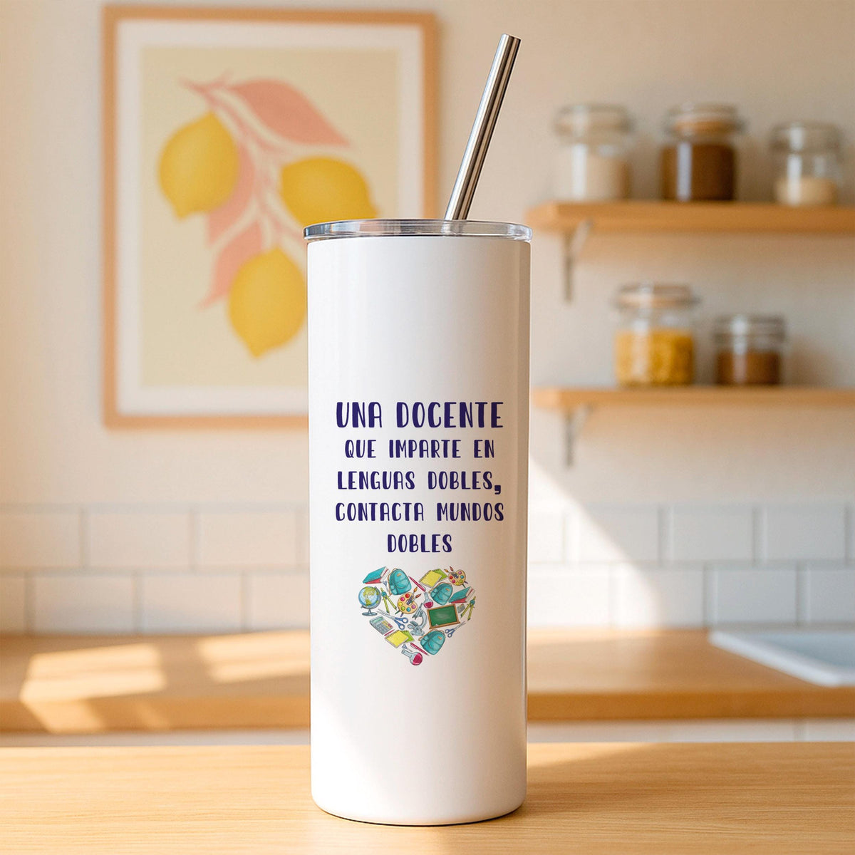Personalized Maestra Tumbler, Spanish Teacher Gift, Insulated Stainless Steel Cup