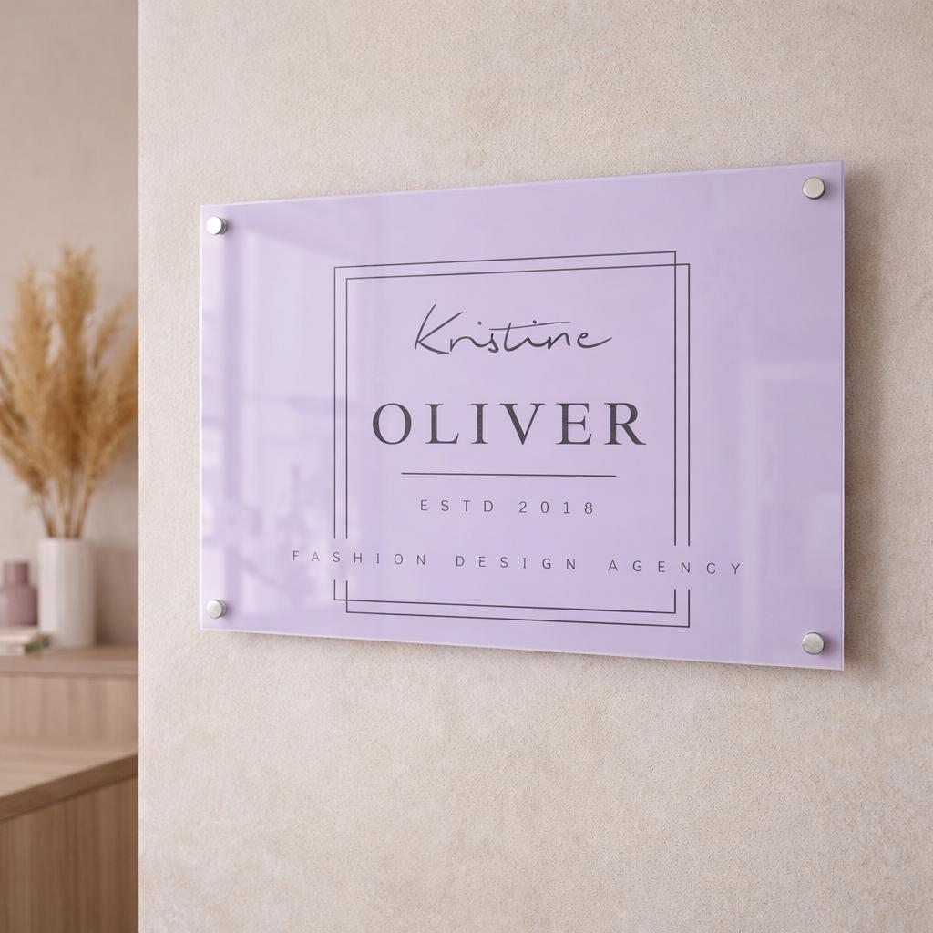 Custom Acrylic Business Sign, Personalized Logo Wall Decor, Modern Office Door Sign
