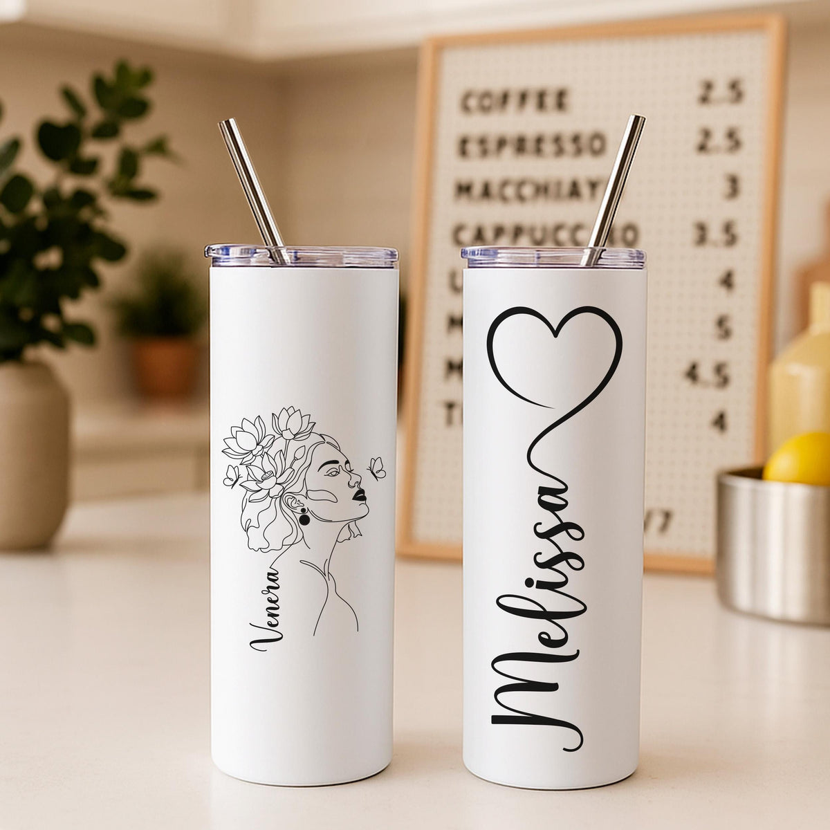 Custom Name Tumbler, Personalized Skinny Tumbler With Name, Graphic Drinkware