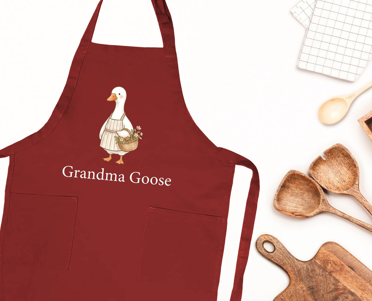 Grandparents Goose Apron, Grandma Grandpa Matching Aprons, Funny Grandparents Gift Apron