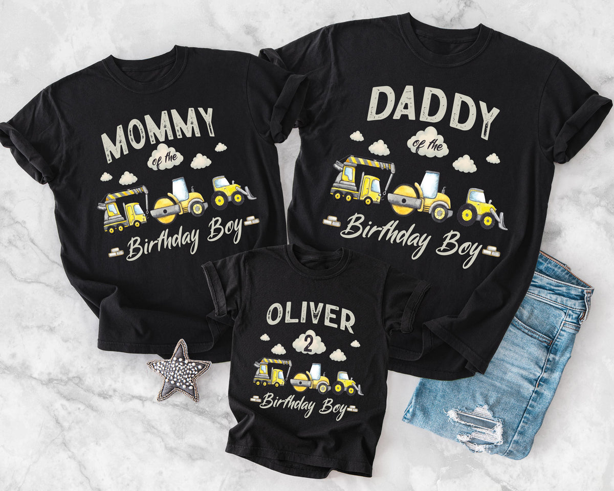 Birthday Truck Family Shirt, Custom Birthday Party T-Shirt, Birthday Boy Gift Tees