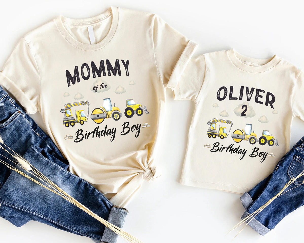 Birthday Truck Family Shirt, Custom Birthday Party T-Shirt, Birthday Boy Gift Tees