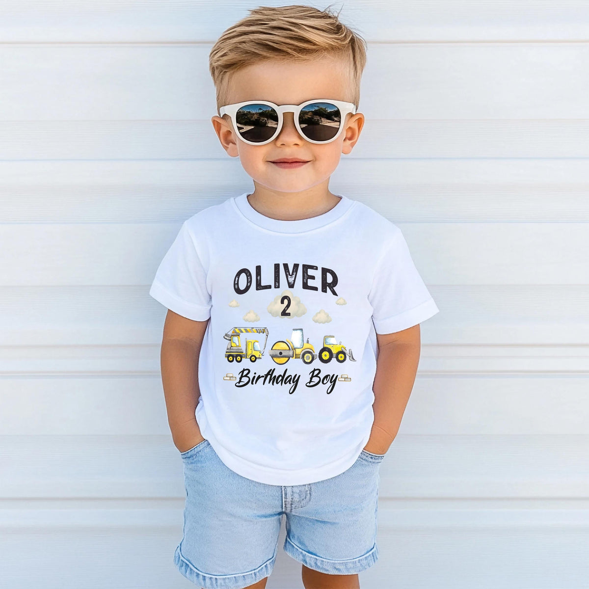 Birthday Truck Family Shirt, Custom Birthday Party T-Shirt, Birthday Boy Gift Tees