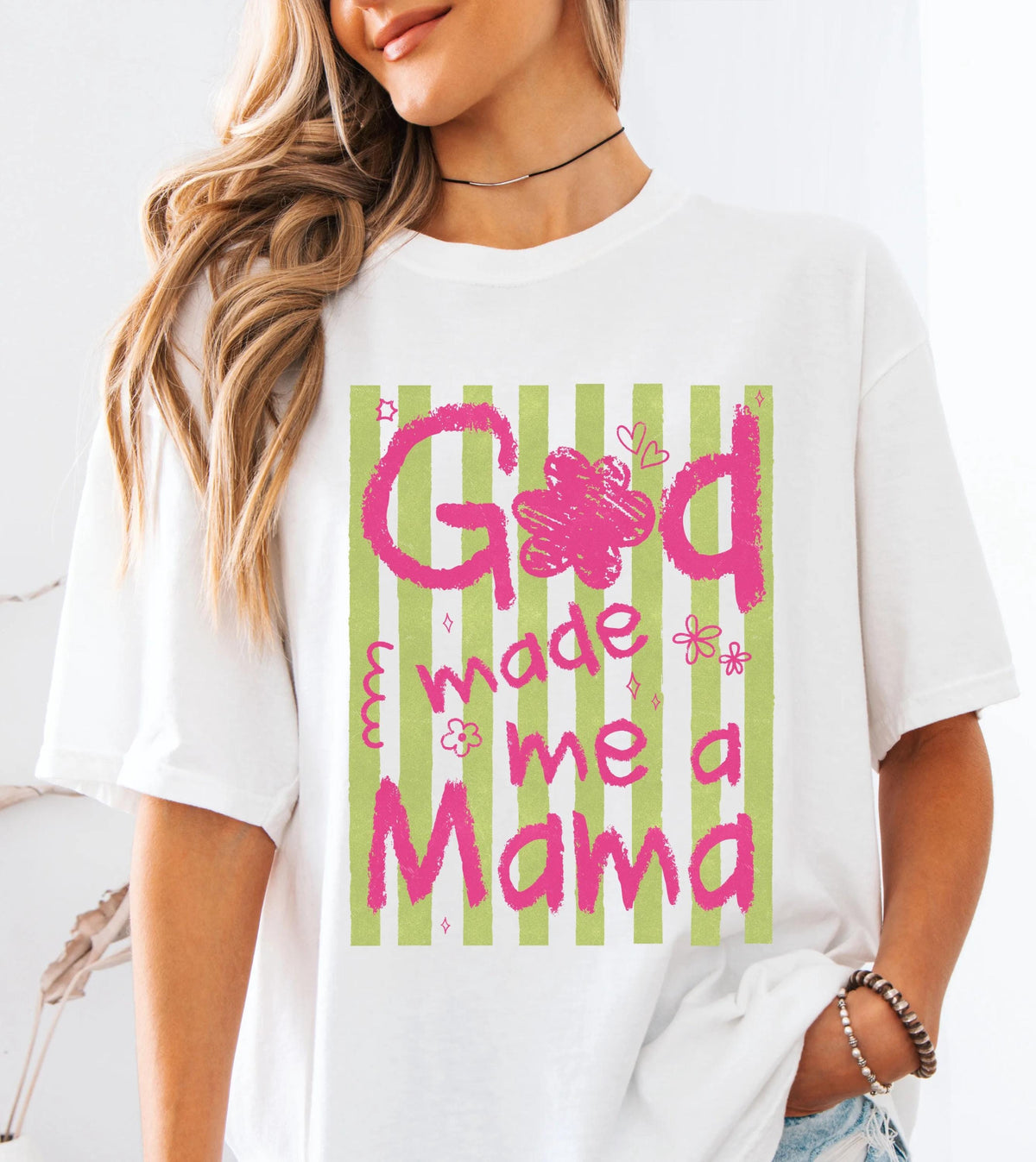 Comfort Colors® God Made Me a Mama Shirt, Christian Mom Tee, Religious Mother's Day Gift