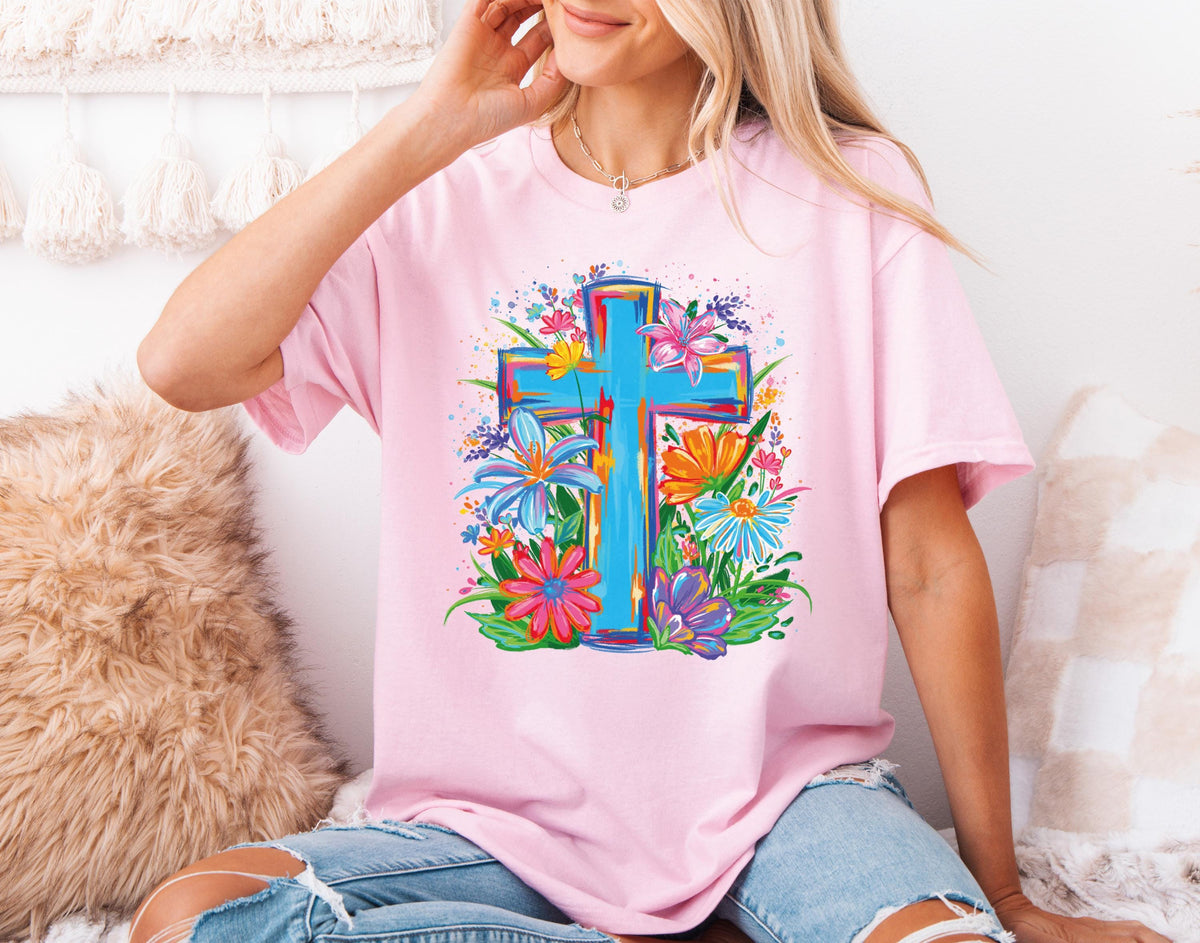 Floral Cross Graphic Shirt