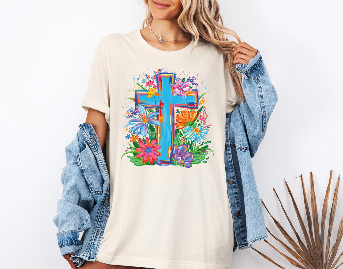 Floral Cross Graphic Shirt
