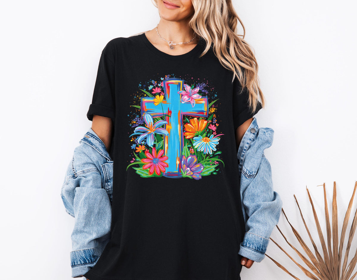 Floral Cross Graphic Shirt