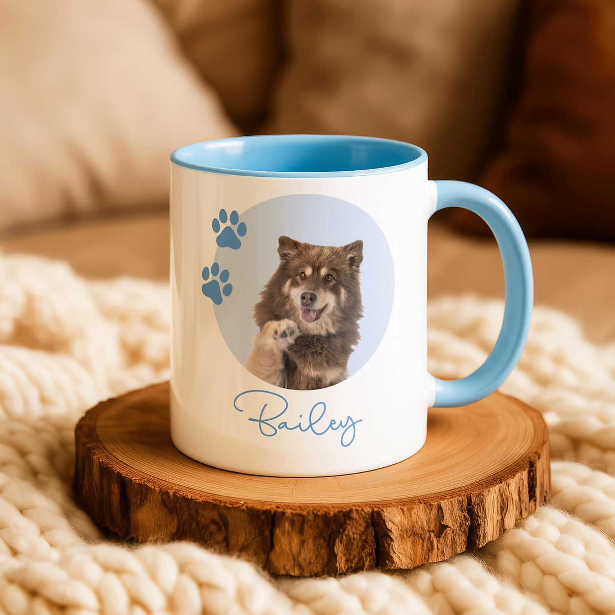 Personalized Pet Birthday Calendar Mug, Custom Gotcha Day Dog Portrait Cup, Dog Photo Mug, Dog Lover Mom Present, Adoption Anniversary Gift