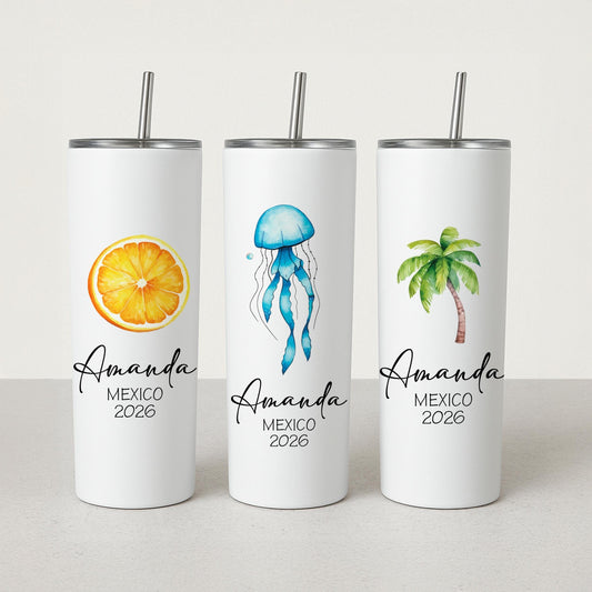 Custom Vacation Tumbler, Customizable Summer Vibes Tumblers, Holiday Tumbler, Vacation Gift Cup