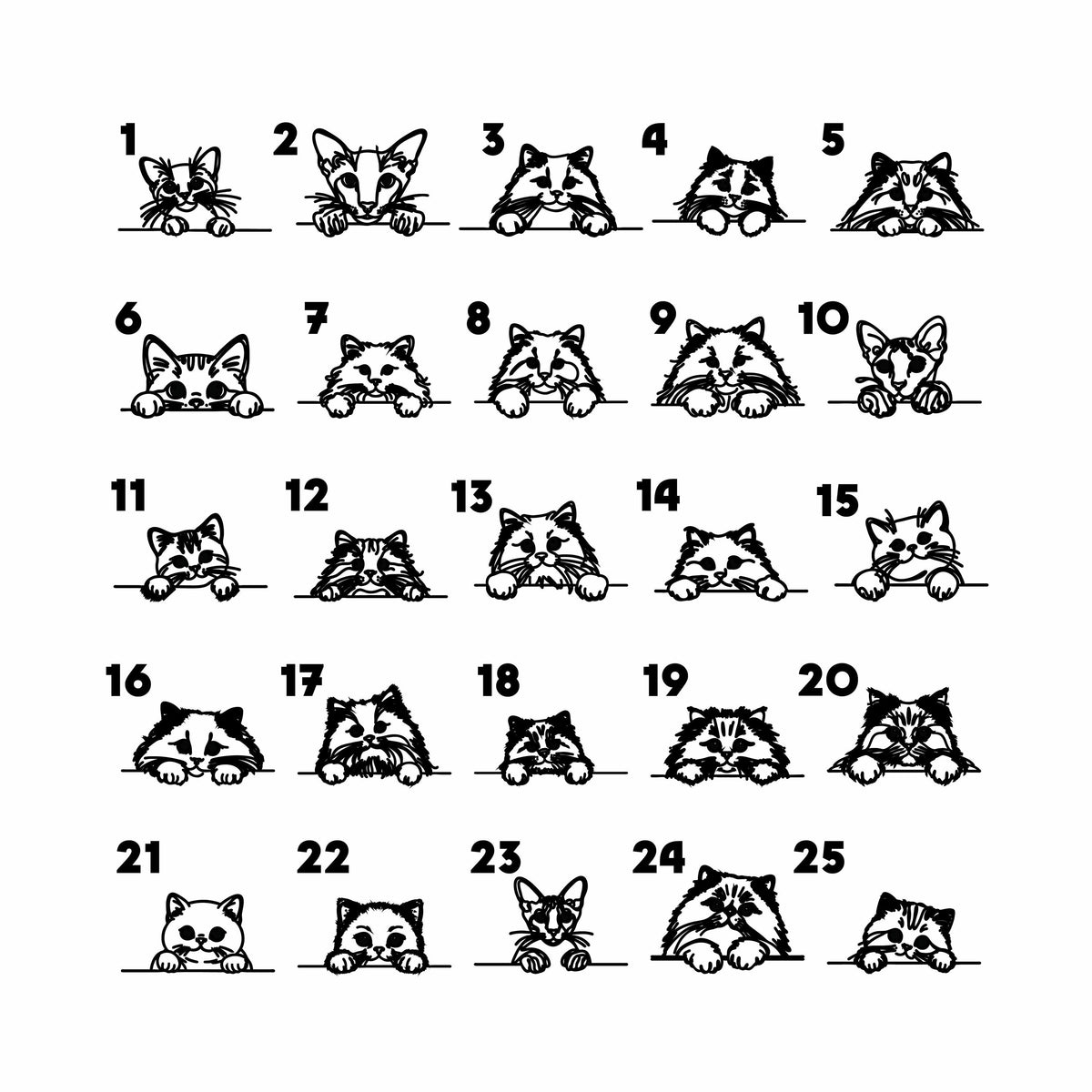Custom Cat Breed Doormat, Pet Line Art Welcome Mat, Funny Cats Housewarming Gift, Pets Lover Front Porch Rug, New Home Present