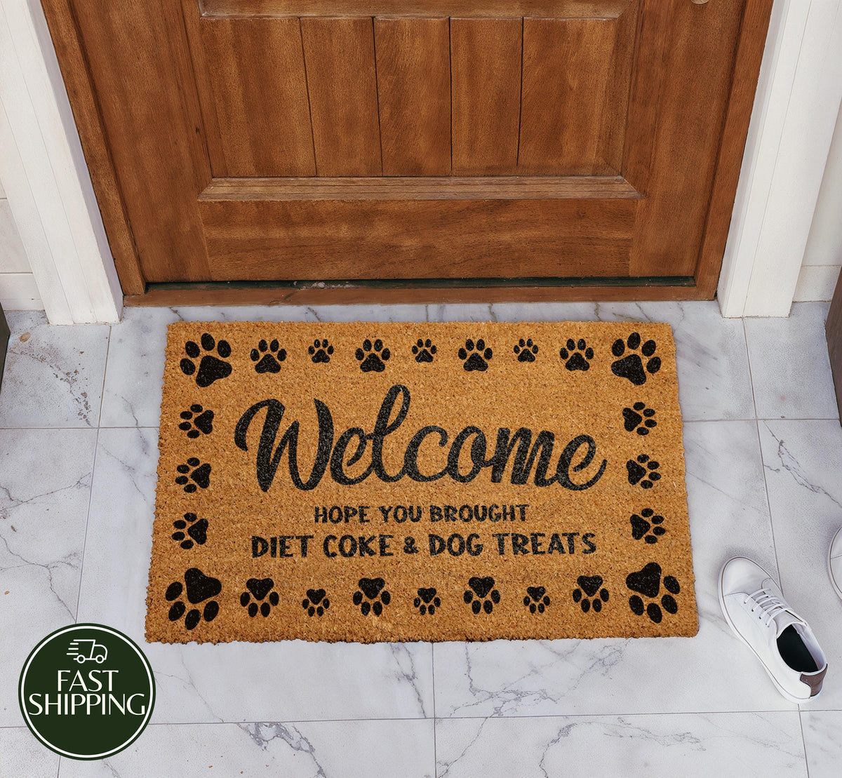 Funny Dog Owners Welcome Mat, Hope You Brought Dıet Coke & Dog Treats Doormat, Dog Family Gift