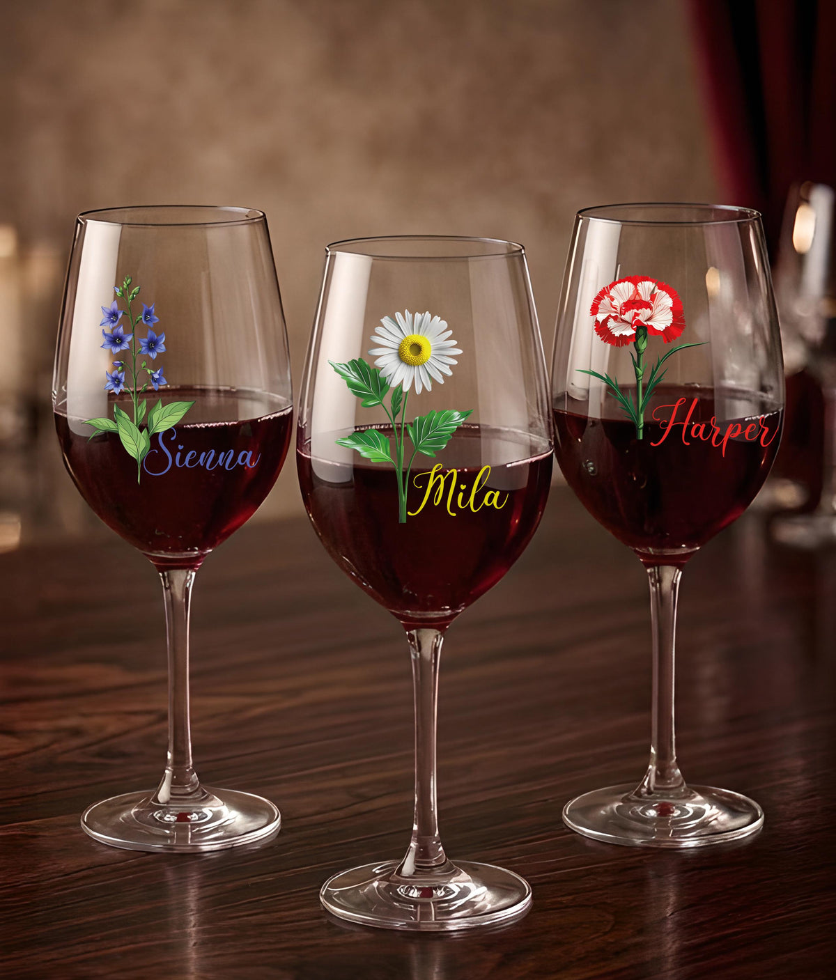 Custom Name Floral Drinking Glass, Bachelorette Party Cups, Bridesmaid Proposal Gift