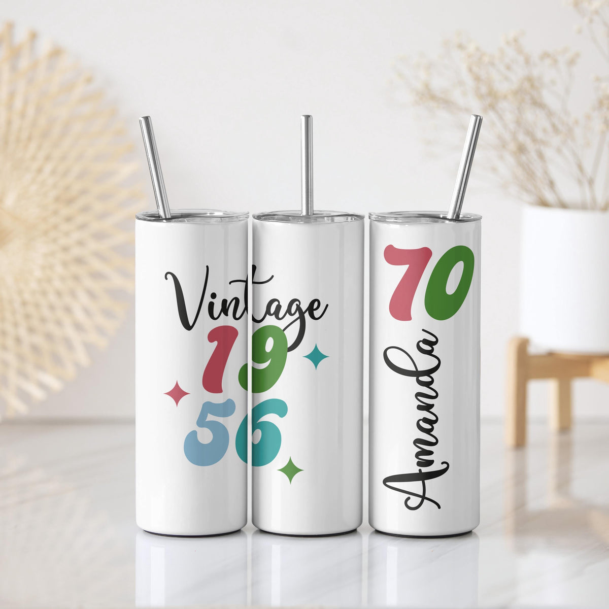 Personalized Birthday Tumbler With Straw, Funny Milestone Age Insulated Cup