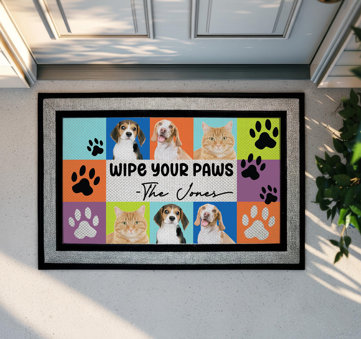 Personalized Dog Photo Doormat, Custom Cat Portrait Welcome Mat, Pets Lover Door Mat, Pet Mom Front Porch Mat, Home Entryway Decor