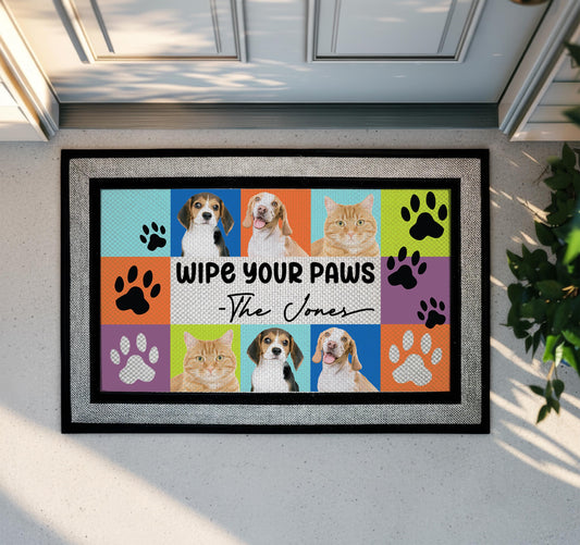 Personalized Dog Photo Doormat, Custom Cat Portrait Welcome Mat, Pets Lover Door Mat, Pet Mom Front Porch Mat, Home Entryway Decor