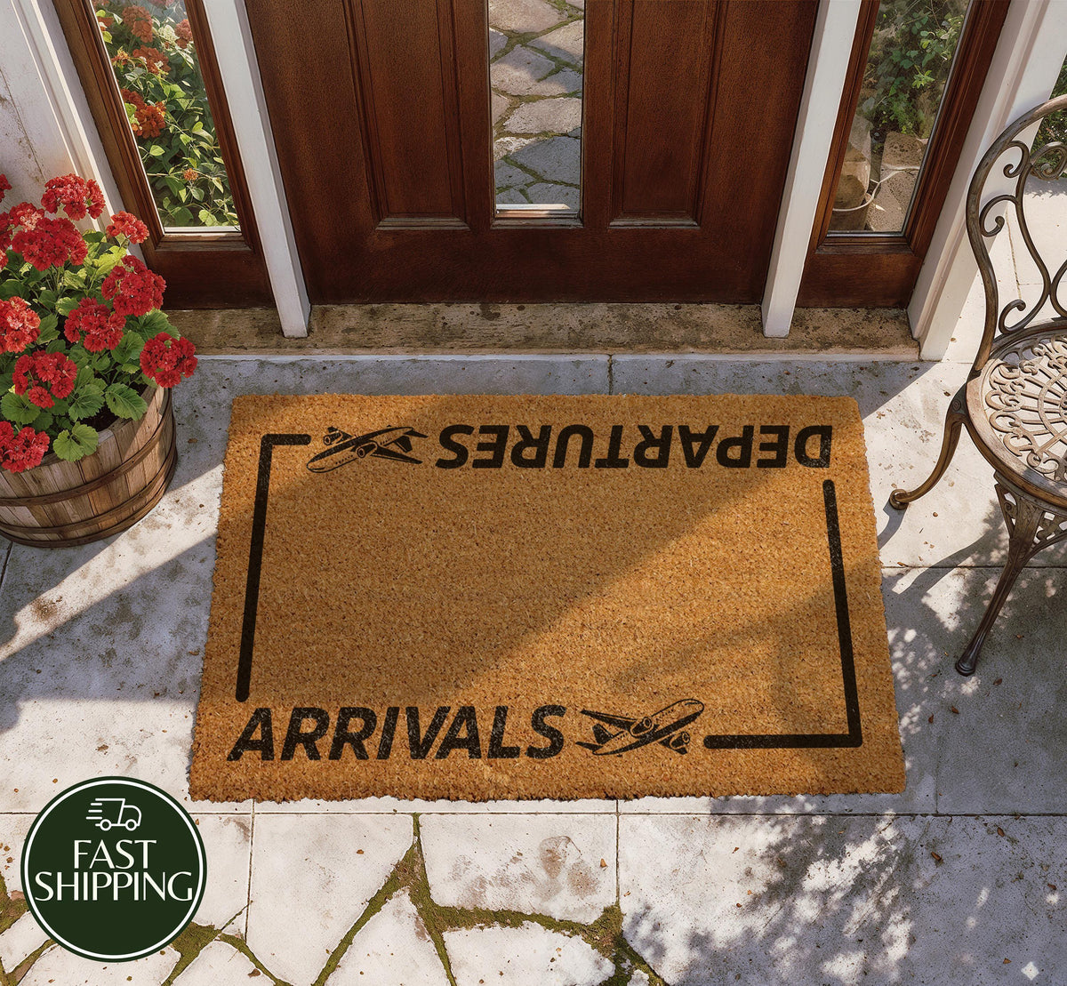 Arrivals - Departures Welcome Mat, Travel Lover Doormat