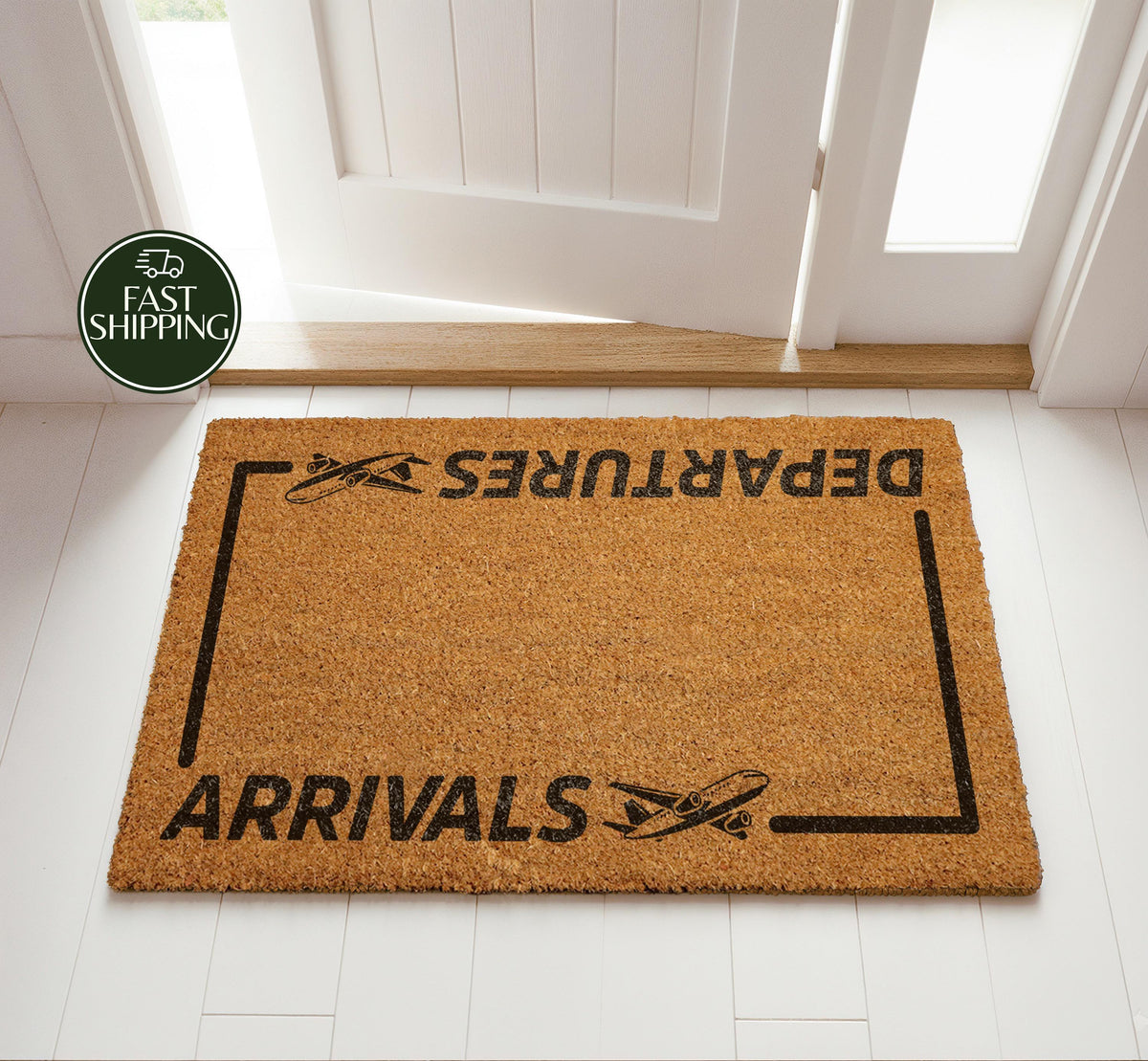 Arrivals - Departures Welcome Mat, Travel Lover Doormat