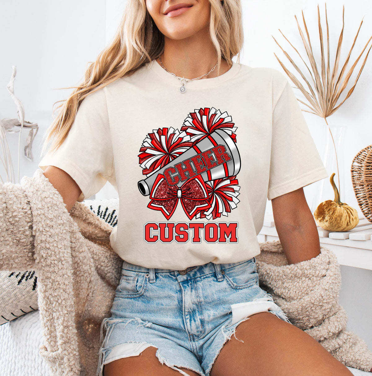Custom Cheerleader T-Shirt, Sports Mom Gift, Team Mama Tee