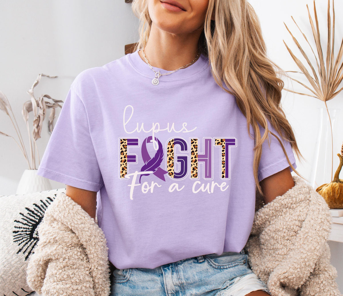 Comfort Colors® Coquette Lupus Fighter T-Shirt, Lupus Support Shirt, Lupus Awareness Gift Tee