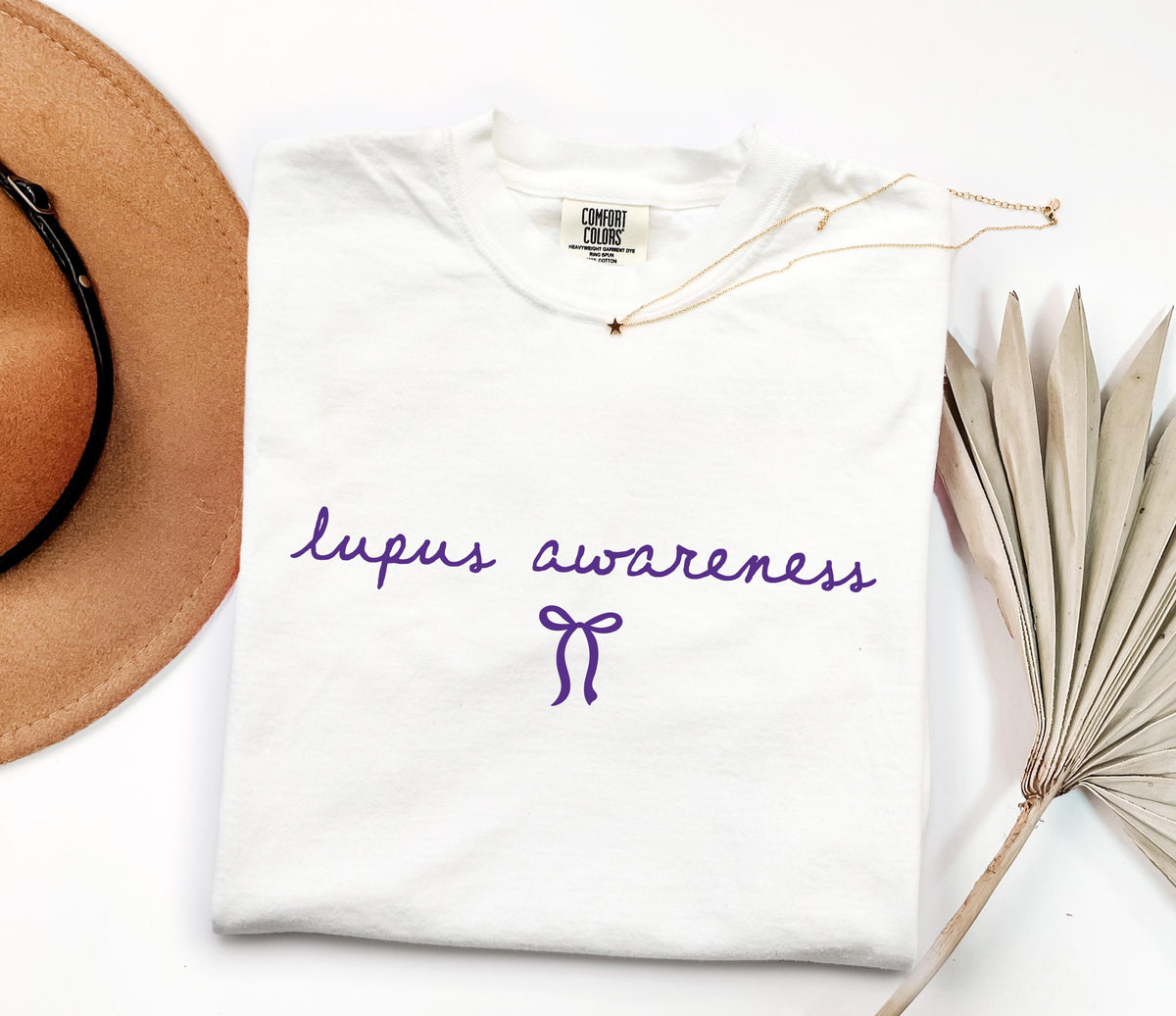 Comfort Colors® Lupus Warrior Shirt, Coquette Bow Lupus Fighter T-Shirt, Purple Ribbon Tee Gift
