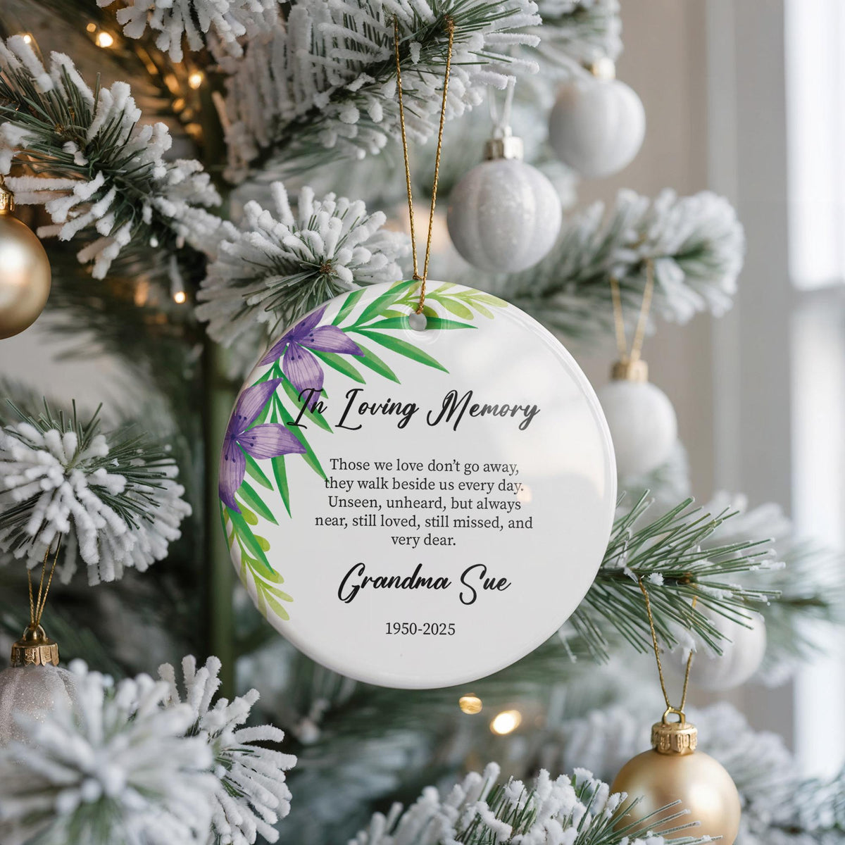 Personalized In Loving Memory Ceramic Ornament, Grandma Remembrance Gift