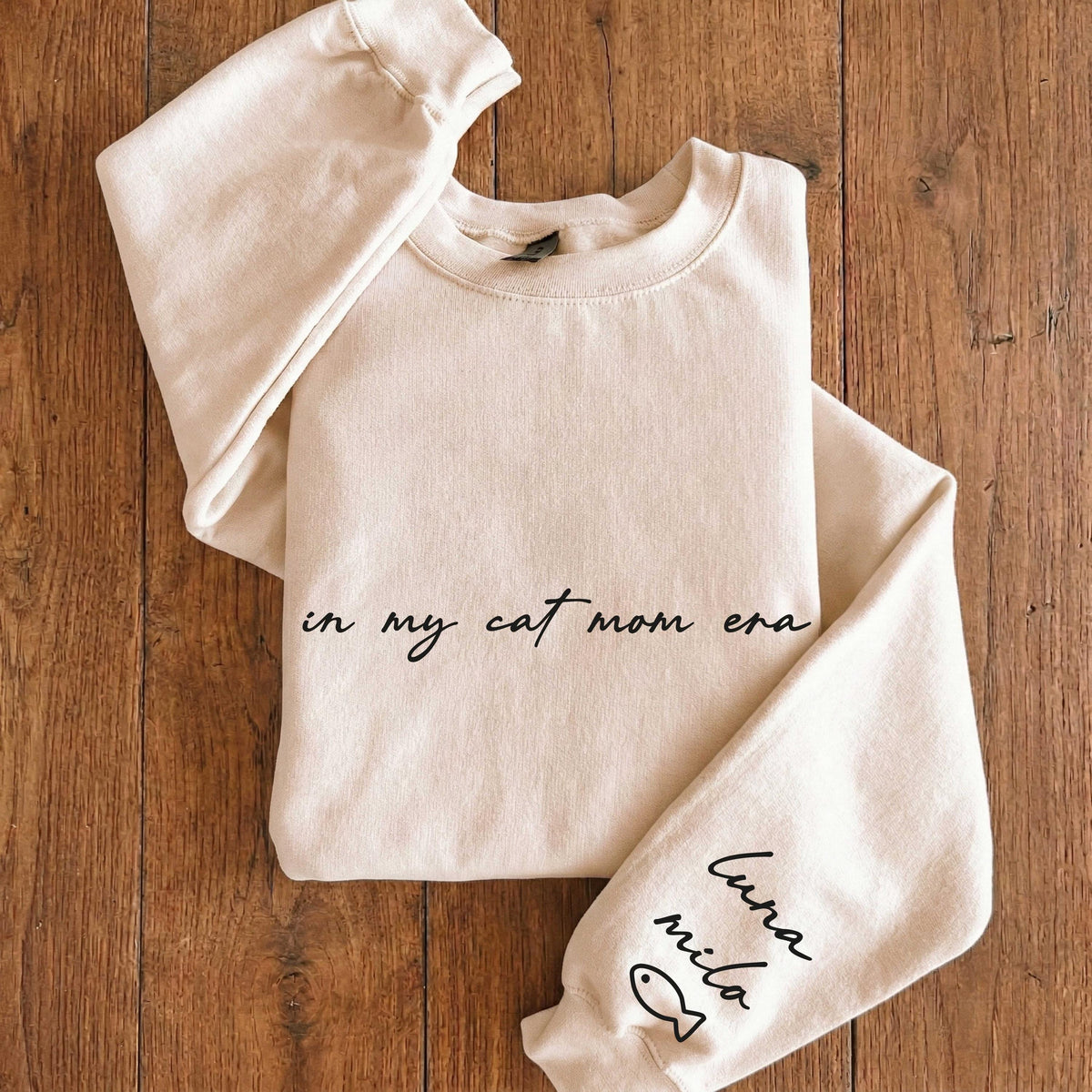Custom In My Cat Mom Era Sweatshirt, Personalized Pet Name Sweater, Cats Mama Hoodie, Pets Lover Memorial Gift