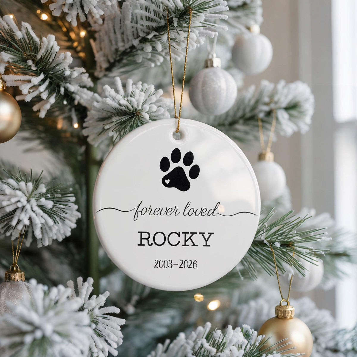Personalized Pet Memorial Ceramic Ornament, Custom Name Keepsake, Pet Loss Sympathy Gift