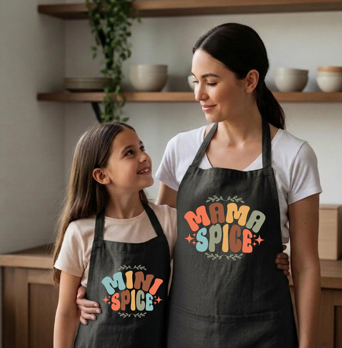Mama and Mini Aprons, Spice Mom Daughter Matching Apron, Mother's Day Gift Apron