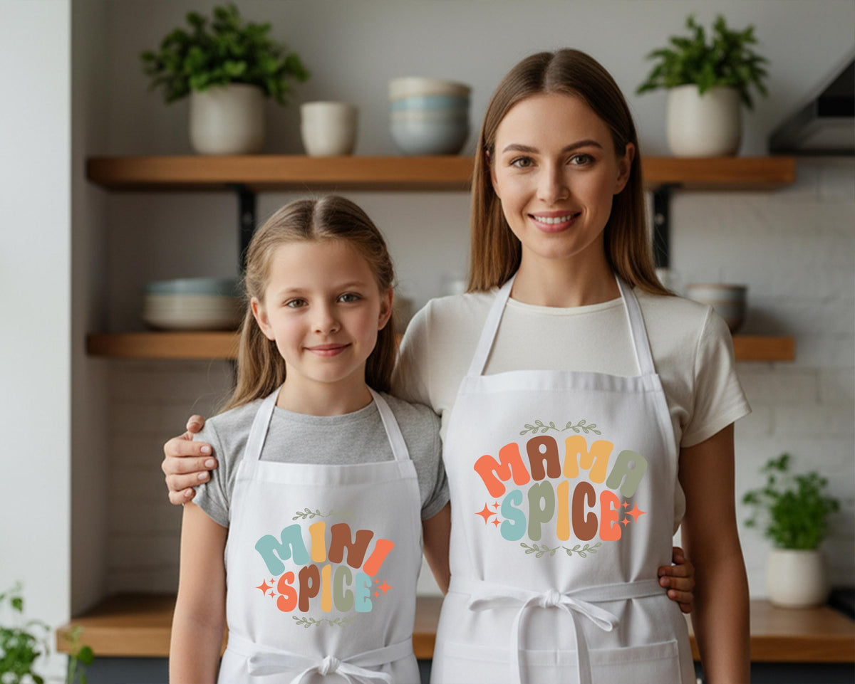 Mama and Mini Aprons, Spice Mom Daughter Matching Apron, Mother's Day Gift Apron