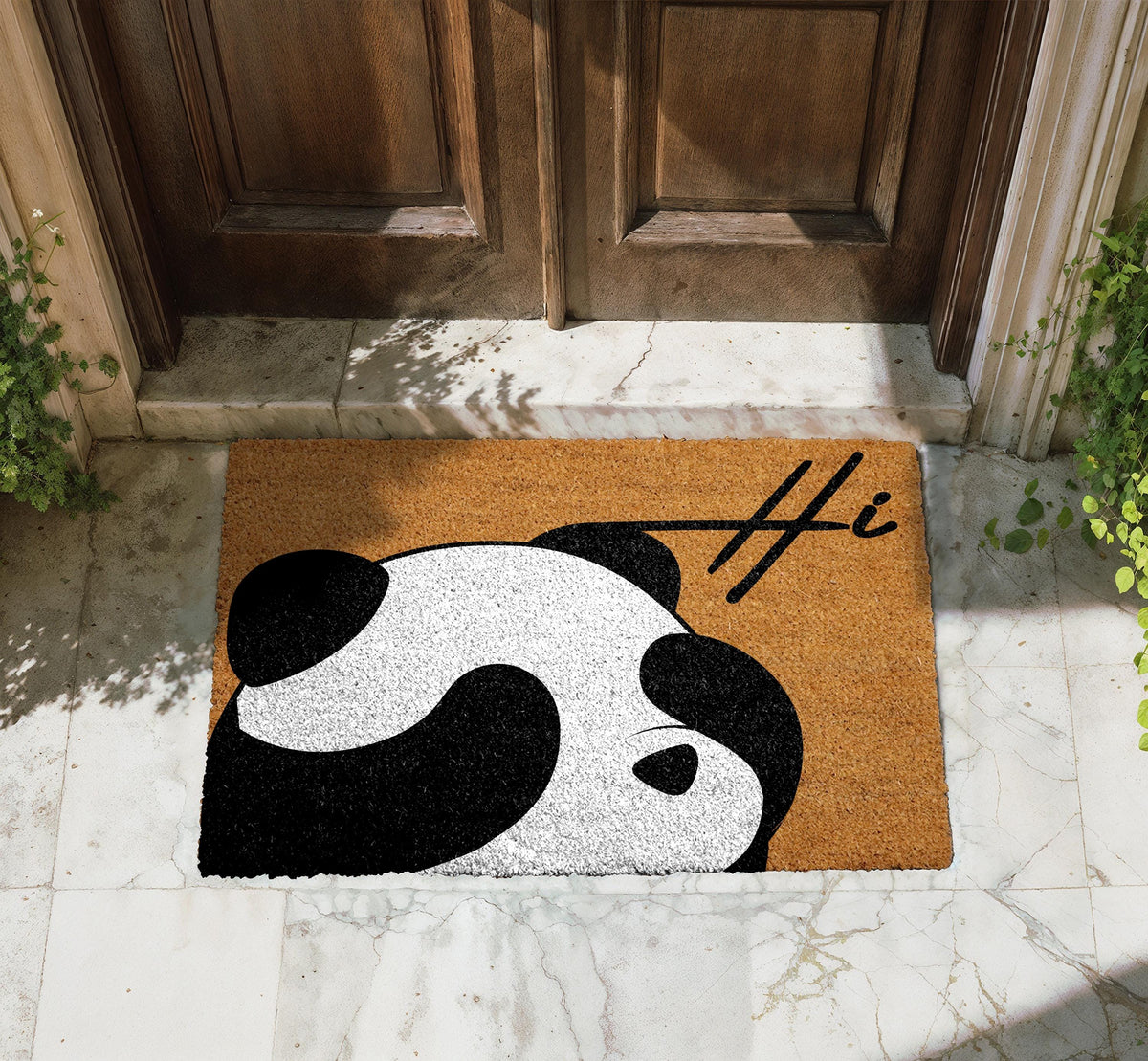 Cute Panda Face Doormat, Adorable Animal Themed Welcome Mat, Animal Lover Entry Rug