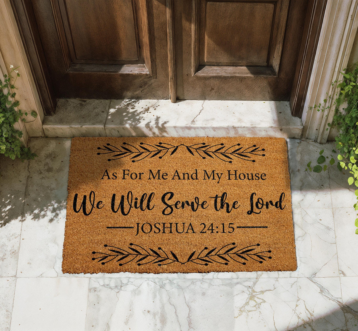 We Will Serve The Lord Doormat, Bible Verse Door Mat, Religious Home Decor